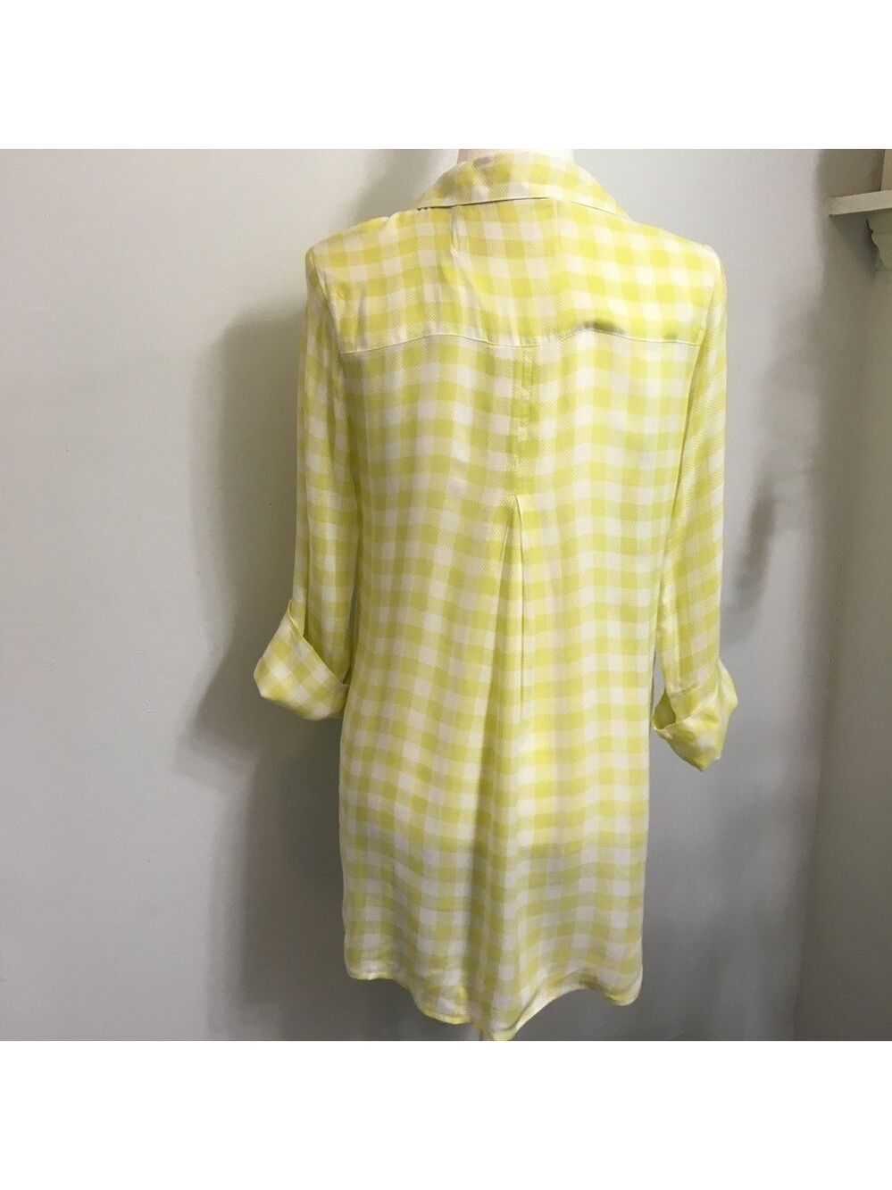 Bella Dahl Anthro Yellow Checkered Plaid Top - Picture 2 of 7